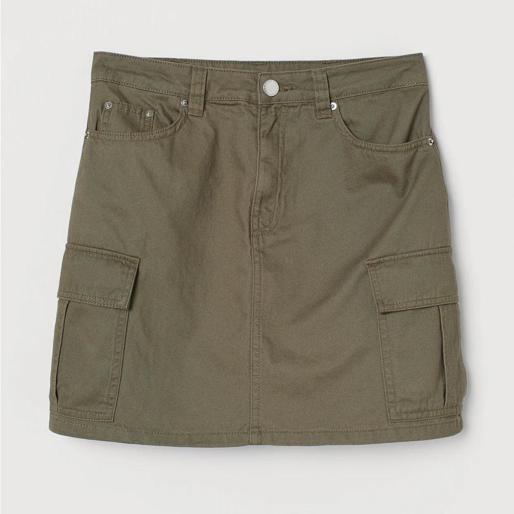H&M Olive Mini Skirt